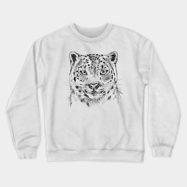 Snow Leopard Print Crewneck Sweatshirt by rachelsfinelines